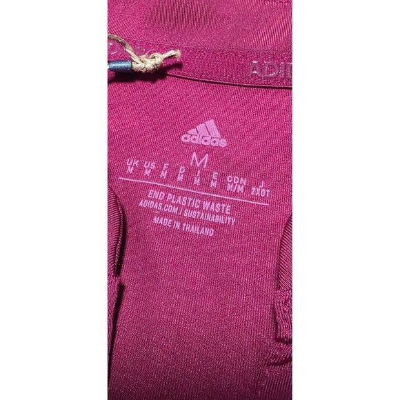 Adidas Gradient Sleeveless Polo Womens M Burgundy HA3385 Golf Shirt NWT Active - Picture 5 of 10
